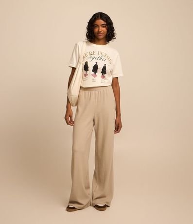 Pantalón Recto en Rib Texturizada 1