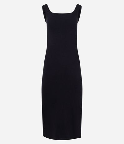 Vestido Midi en Algodón con Escote Cuadrado 4