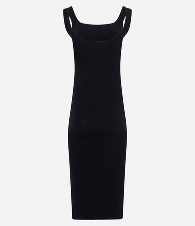 Vestido Midi en Algodón con Escote Cuadrado 5