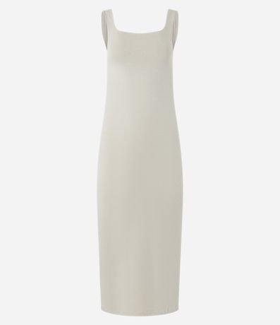 Vestido Midi en Algodón con Escote Cuadrado 4