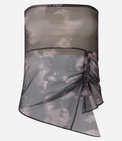 Blusa en Tule Abstracta con Parte Baja Asimétrica 5
