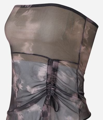 Blusa en Tule Abstracta con Parte Baja Asimétrica 6