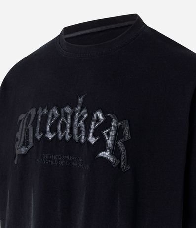 Remera Overboxy en Algodón Desteñido con Estampa Bordada Lettering 5