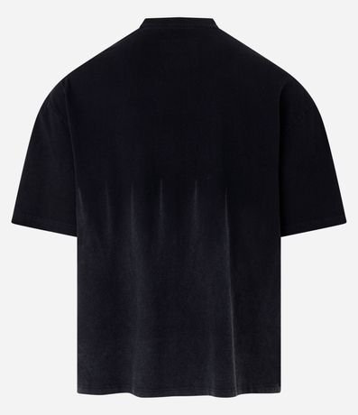 Remera Overboxy en Algodón Desteñido con Estampa Bordada Lettering 6