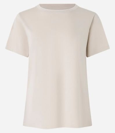 Blusa Alargada Básica en Algodón con Cuello Redondo y Manga Corta 5