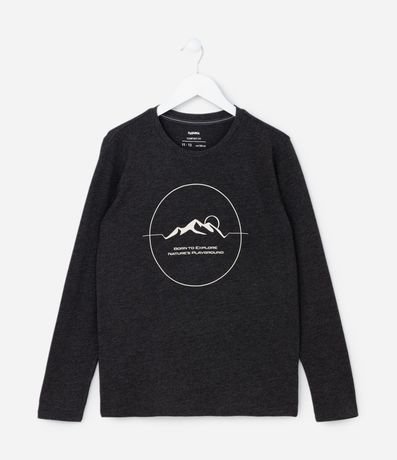 Remera Infantil con Estampa de Montaña - Talle 5 a 14 años