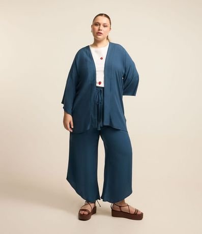 Pantalón Pantacourt en Viscosa con Cordón Curve & Plus Size