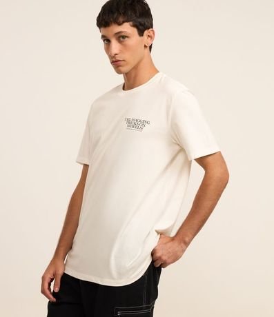 Remera Relaxed en Algodón Estampa Lettering y Perro Skater