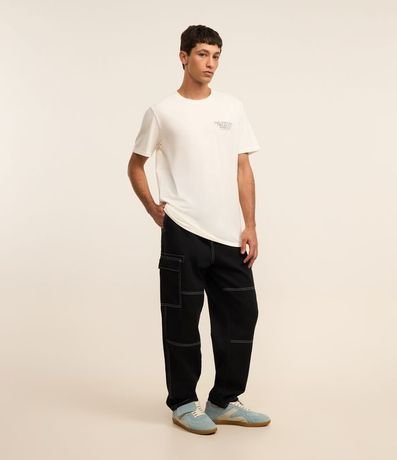 Remera Relaxed en Algodón Estampa Lettering y Perro Skater 2