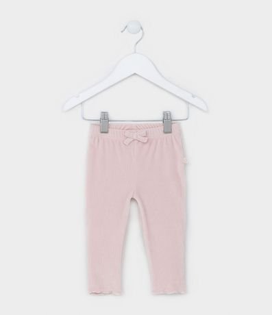 Pantalón Legging Infantil en Terciopelo con Moña - Talle 0 a 18 meses