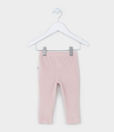 Pantalón Legging Infantil en Terciopelo con Moña - Talle 0 a 18 meses 2