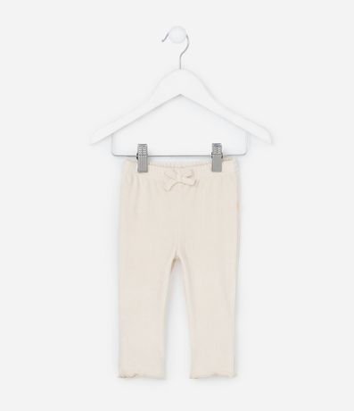Pantalón Legging Infantil en Terciopelo con Moña - Talle 0 a 18 meses