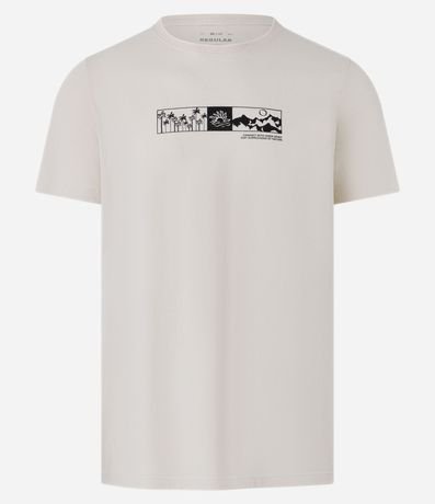 Remera Regular en Algodón con Estampa Elementos Naturaleza 4