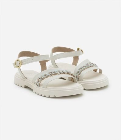 Sandalia Infantil con Detalle Trenzado con Brillos Molekinha - Talle 26 al 36