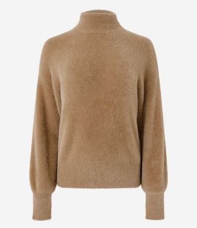 Suéter en Poliamida Afelpada con Cuello Alto 7