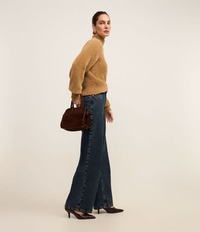 Suéter en Poliamida Afelpada con Cuello Alto 4