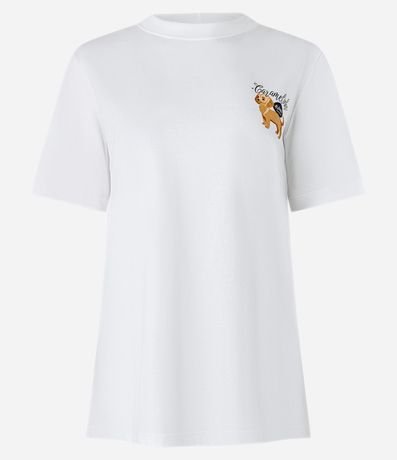 Remera Alargada en Algodón con Estampa Perrito Bajado 4