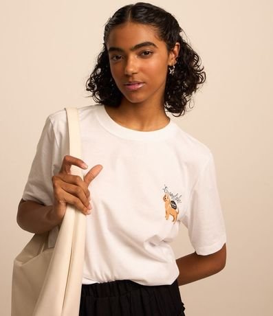 Remera Alargada en Algodón con Estampa Perrito Bajado 3