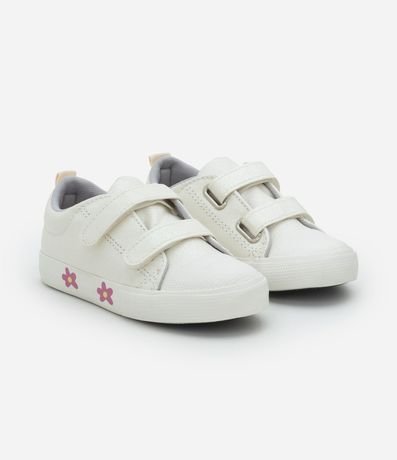 Championes Casual Infantil con Brillos y Estampa de Flores - Talle 20 a 27