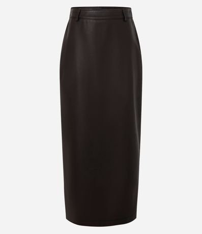 Pollera Midi en PU con Fenda 6