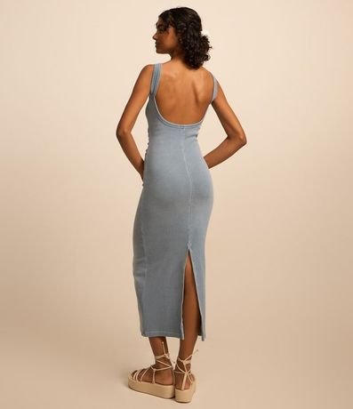 Vestido Midi en Rib con Espalda Abierta 3