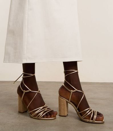 Sandalia con Lazo y Salto Alto Forrado en Cuerda 6