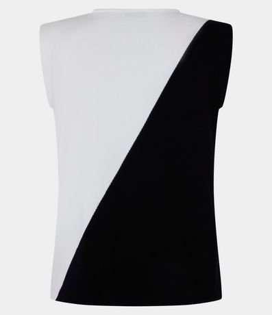 Blusa Reta sin Manga en Trico con Estampa Bicolor 4