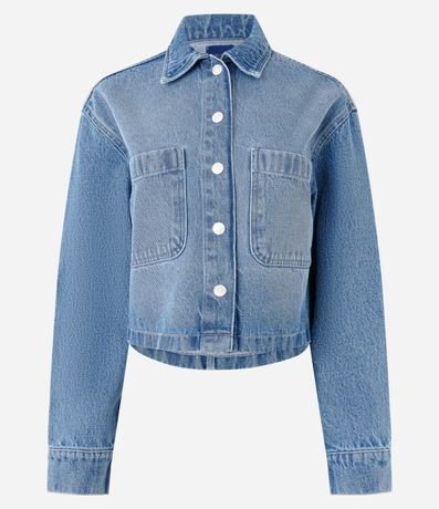 Camisa Overshirt en Jeans con Bolsos Delanteros 6