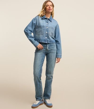 Camisa Overshirt en Jeans con Bolsos Delanteros 2