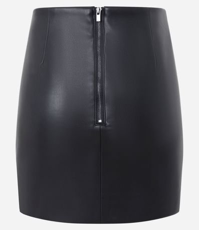 Pollera Corta en PU con Fruncido Delantero 6