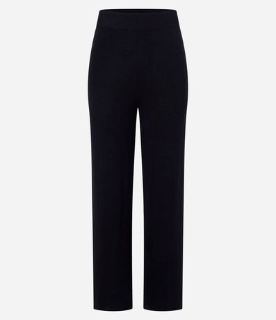 Pantalón Recto en Punto con Cintura Elástica