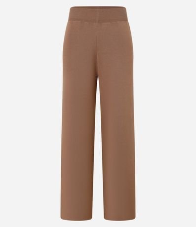 Pantalón Recto en Punto con Cintura Elástica