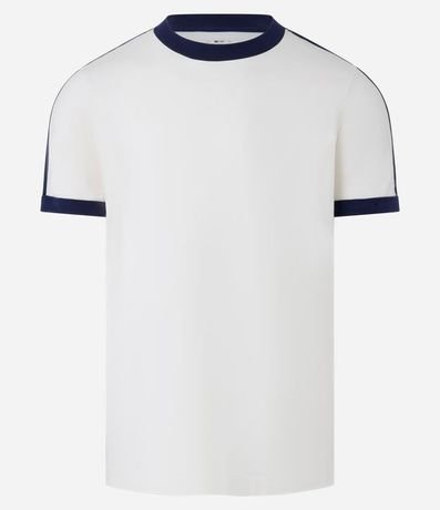 Remera Regular en Algodón con Rayas en los Hombros 4