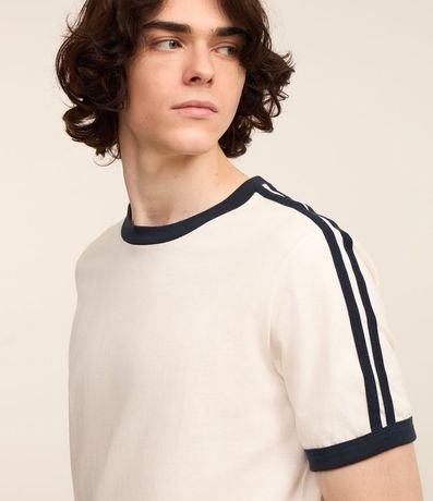 Remera Regular en Algodón con Rayas en los Hombros 3