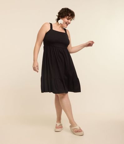 Vestido Corto en Algodón y Escote Cuadrado Curve & Plus Size 3