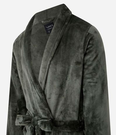 Bata de Baño en Fleece sin Estampa con Amarre 5