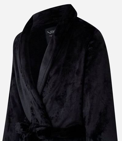 Bata de Baño en Fleece sin Estampa con Amarre 2