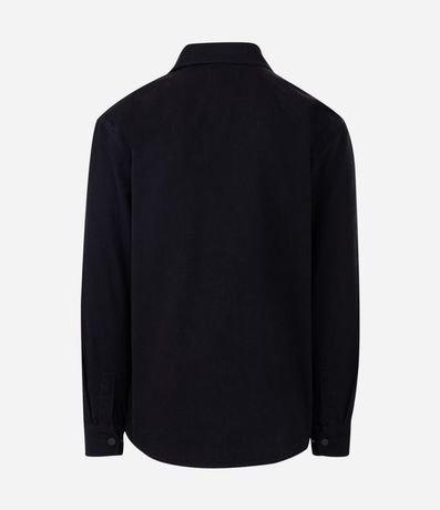 Camisa en Sarga con Botones y Bolsillos 6