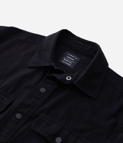 Camisa en Sarga con Botones y Bolsillos 12