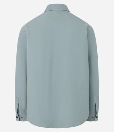 Camisa en Sarga con Botones y Bolsillos 7