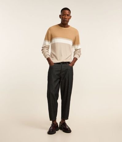 Suéter Regular en Viscosa con Bloques de Color 2