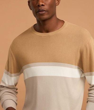 Suéter Regular en Viscosa con Bloques de Color 3