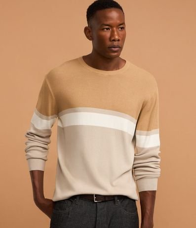 Suéter Regular en Viscosa con Bloques de Color 5