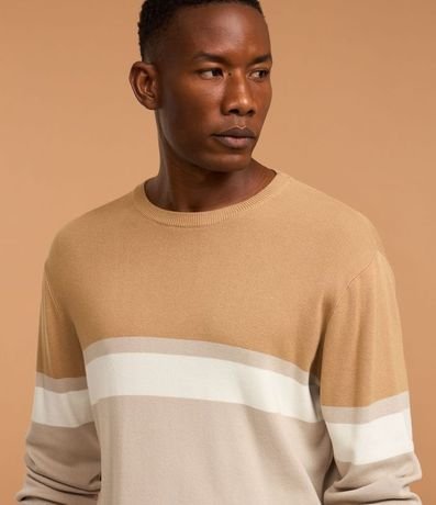 Suéter Regular en Viscosa con Bloques de Color 6