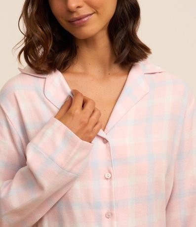 Camisón Americana en Franela de Cuadros 2