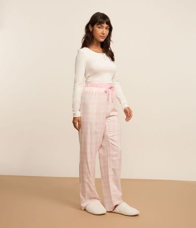Pantalón de Pijama en Franela de Cuadros