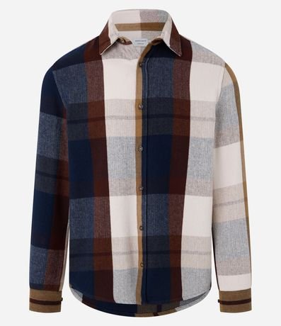 Camisa Regular en Franela de Cuadros 4