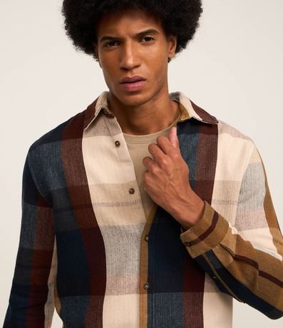 Camisa Regular en Franela de Cuadros 3