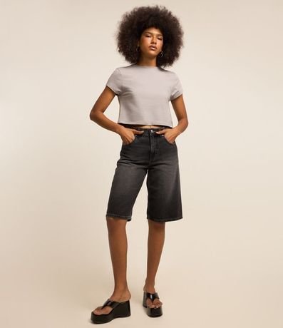 Blusa Boxy Cropped en Algodón con Abertura en la Espalda 2