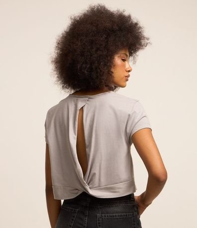 Blusa Boxy Cropped en Algodón con Abertura en la Espalda 3